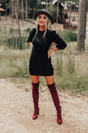 Abundant Love Sweater Dress In Black