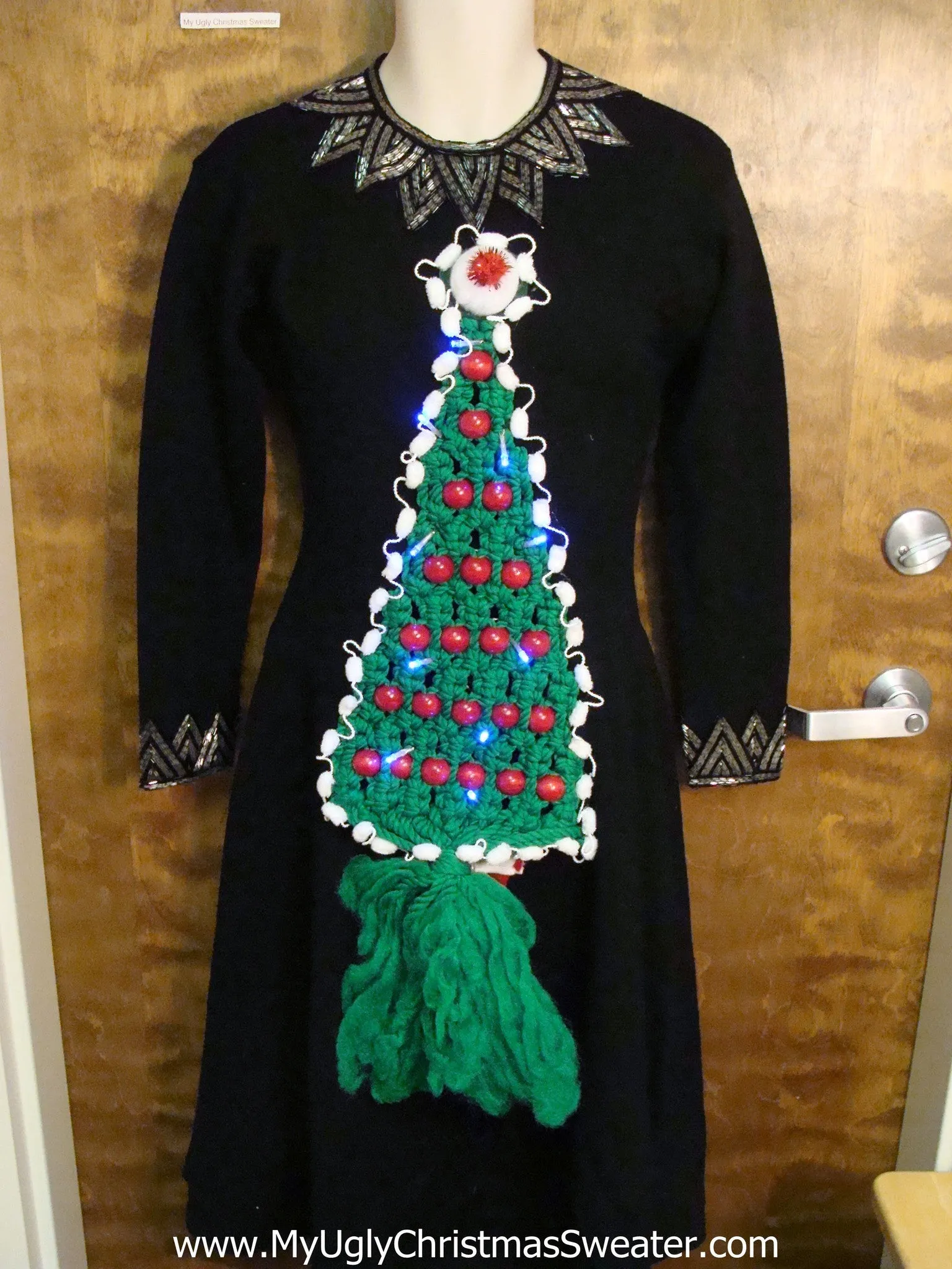 Amazing Ugly Christmas Sweater Party Dress with Lights Size S