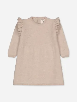 BABY RUFFLED DRESS BEIGE