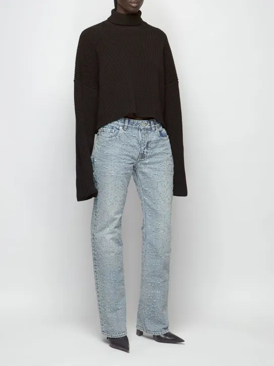Balenciaga   Cropped cotton knit turtleneck 