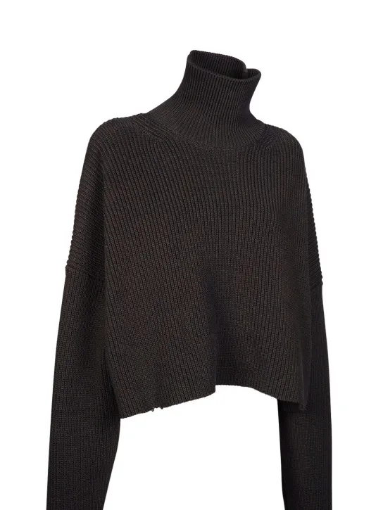 Balenciaga   Cropped cotton knit turtleneck 