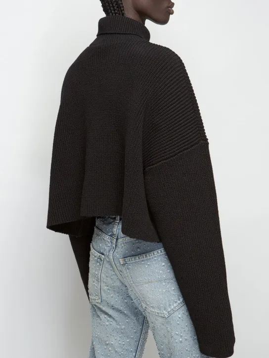 Balenciaga   Cropped cotton knit turtleneck 