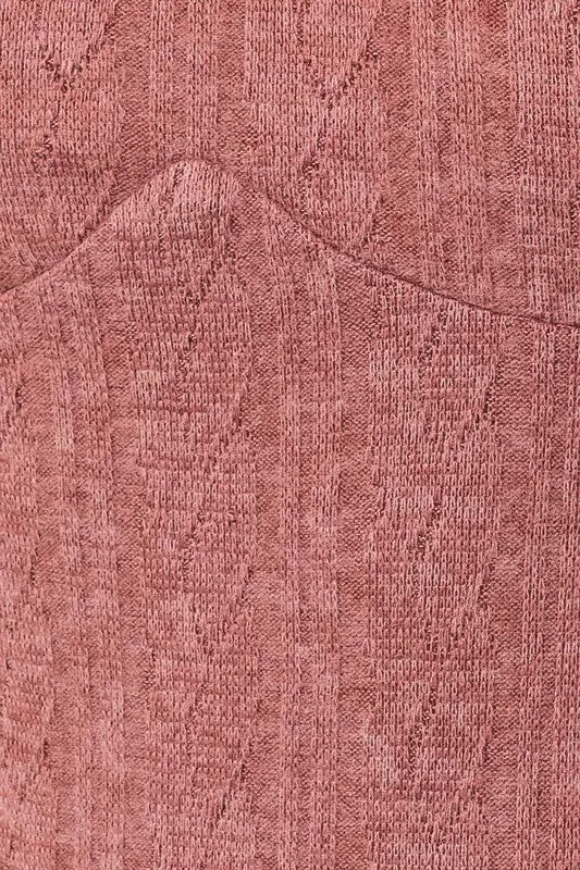 Bodycon Mini Sweater Dress in Pink