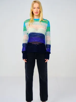 Brodie Pointelle Jumper Turquoise