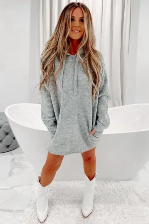 City Hopper Sweater Knit Tunic Hoodie (Heather Grey)