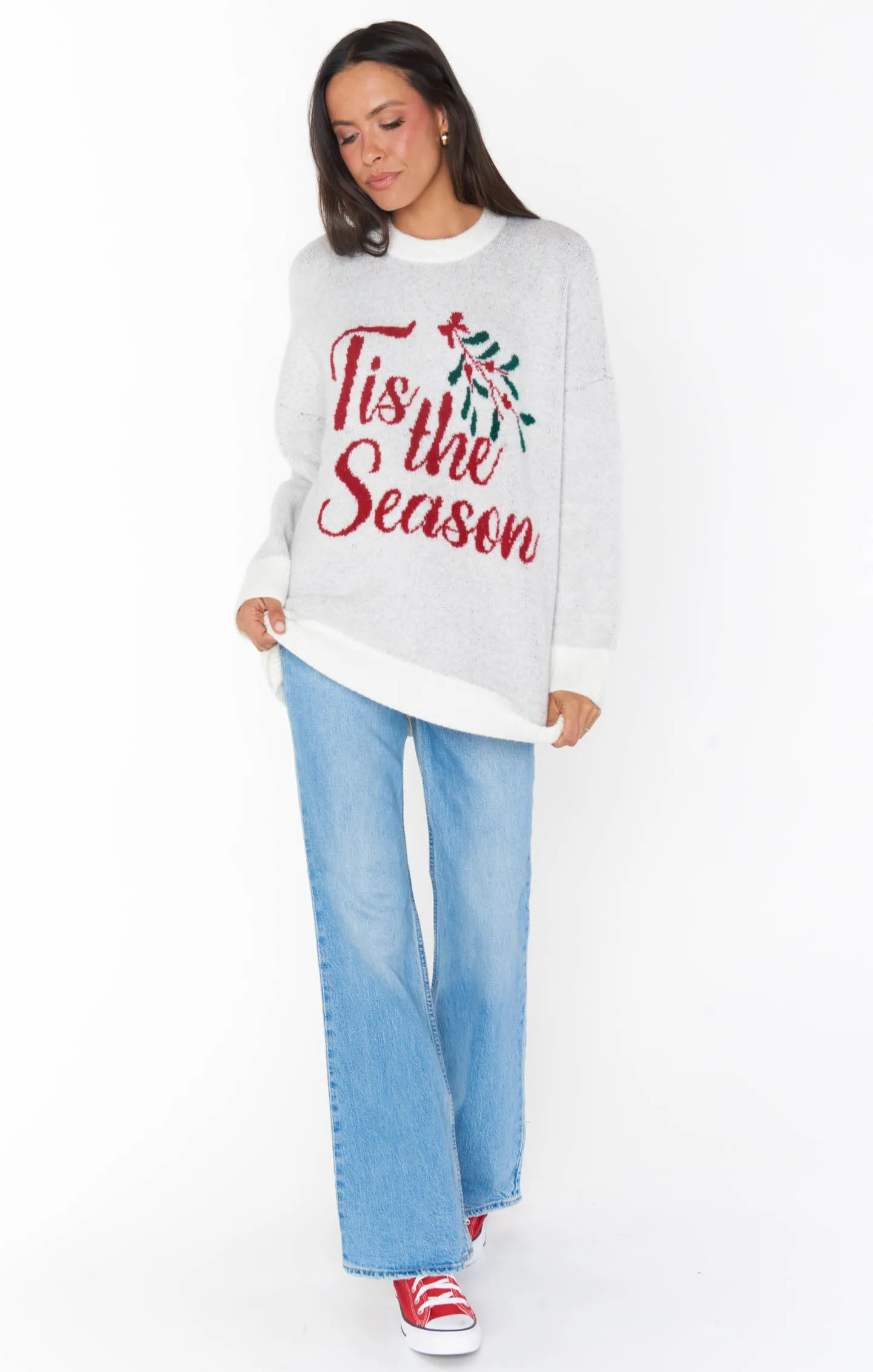 Classic Crewneck Sweater- Season Graphic Knit