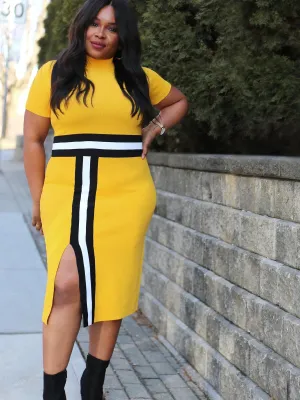 Colorblock Mockneck Sweater Dress - The NY&C Legacy Collection
