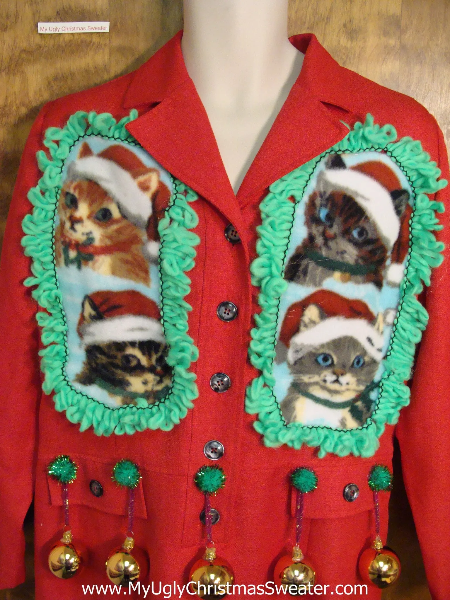 Crazy Cat Lady Ugly Christmas Sweater Party Dress Size 14