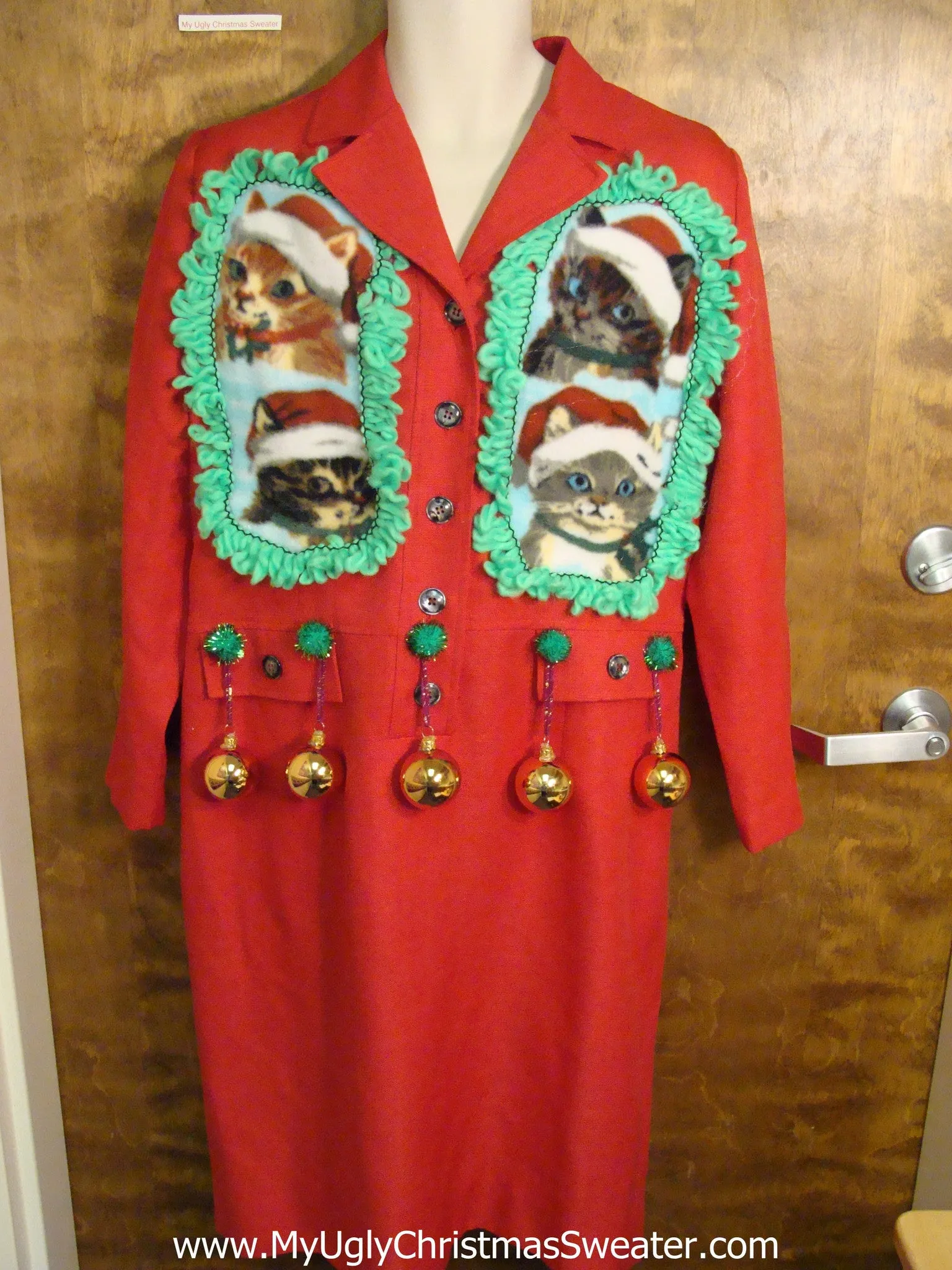 Crazy Cat Lady Ugly Christmas Sweater Party Dress Size 14