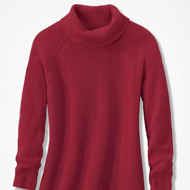 Custom 100% Cotton Turtleneck Women’s Knitted Sweater - Soft and Warm Knitwear for Women