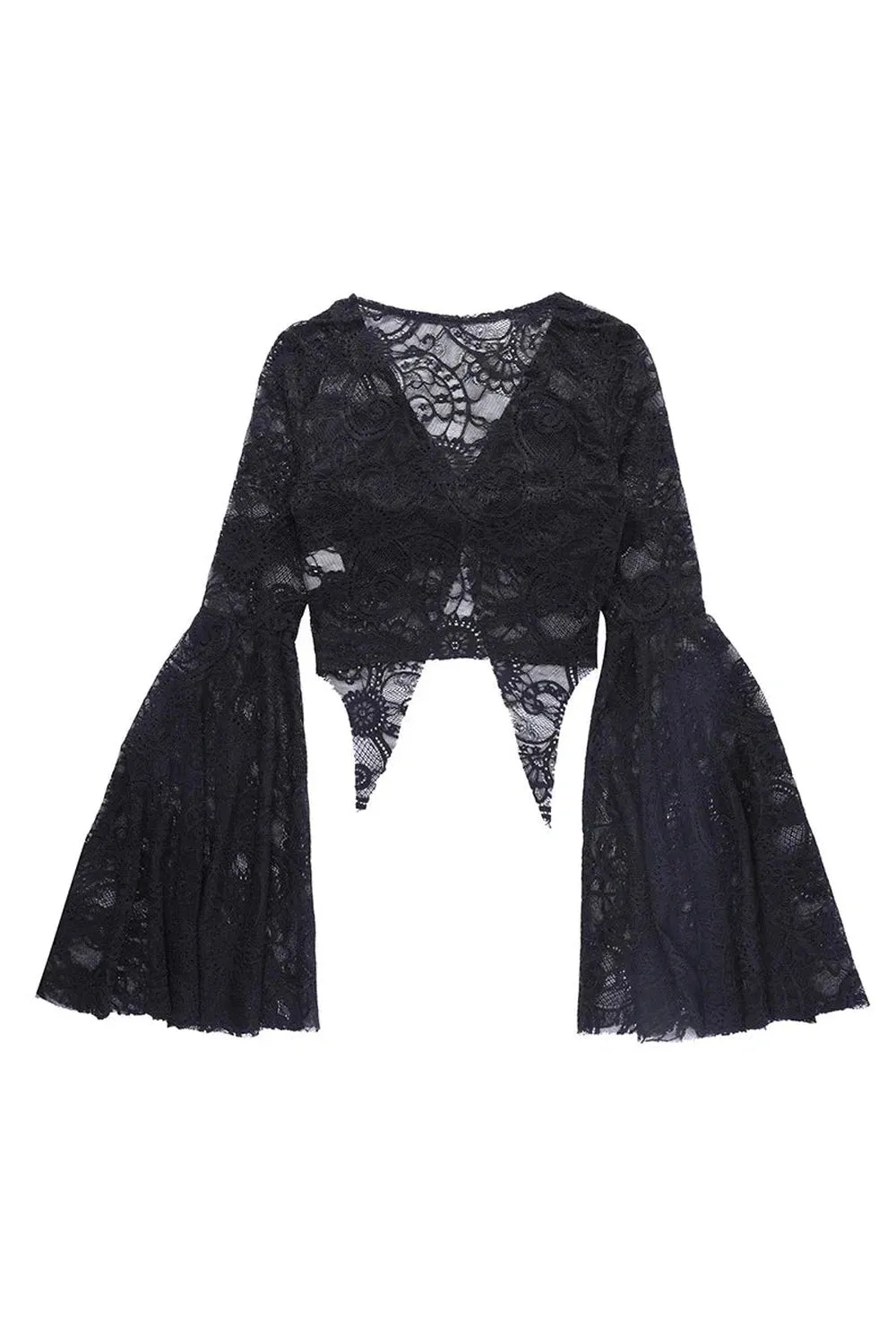 Dark Lace Gothic Crop Tee