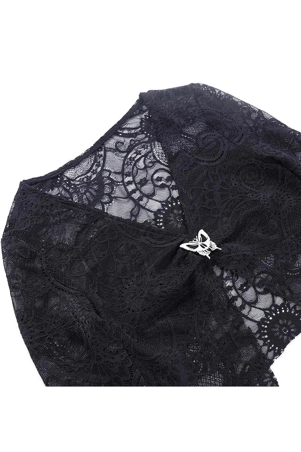 Dark Lace Gothic Crop Tee