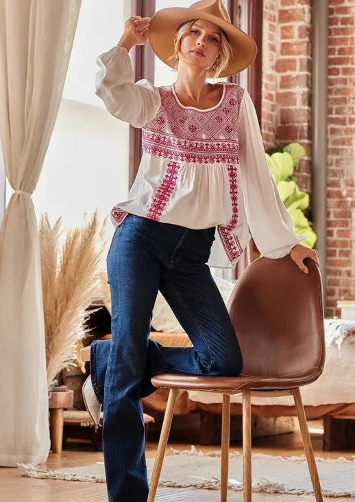 Delicate Detailed Embroidery Top by Savanna Jane
