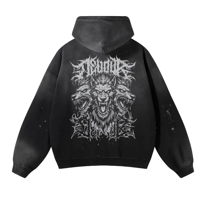 Devour Grunge Cerberus Distressed Hoodie