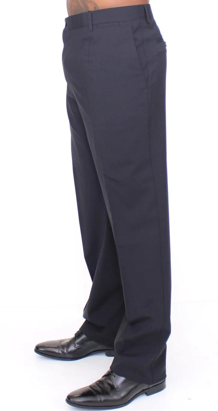 Dolce & Gabbana Black Wool Stretch Pleated Pants