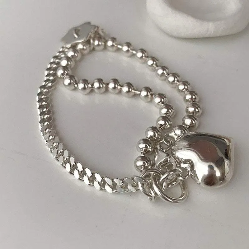 e-girl armband silber für frauen herzanhänger