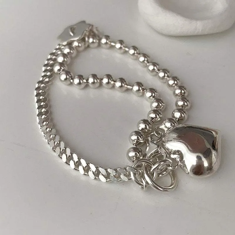 e-girl armband silber für frauen herzanhänger
