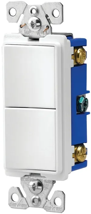 Eaton Wiring Devices 7700 7728W-BOX Combination Switch, 15 A, 120/277 V, SPST, Lead Wire Terminal, White :EA: QUANTITY: 1