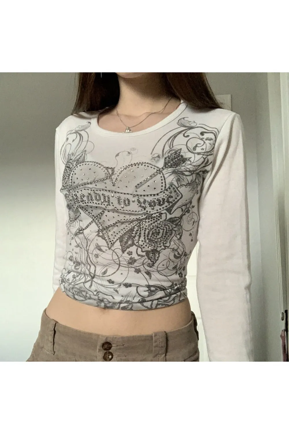 Fairy Grunge Long Sleeve White T-Shirt