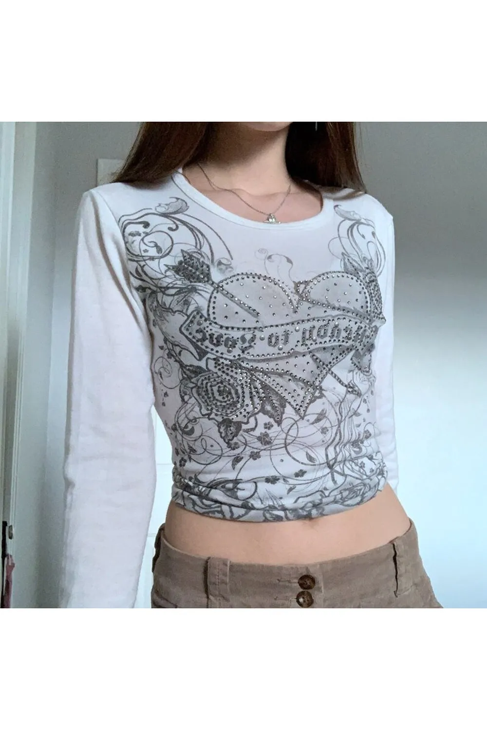 Fairy Grunge Long Sleeve White T-Shirt