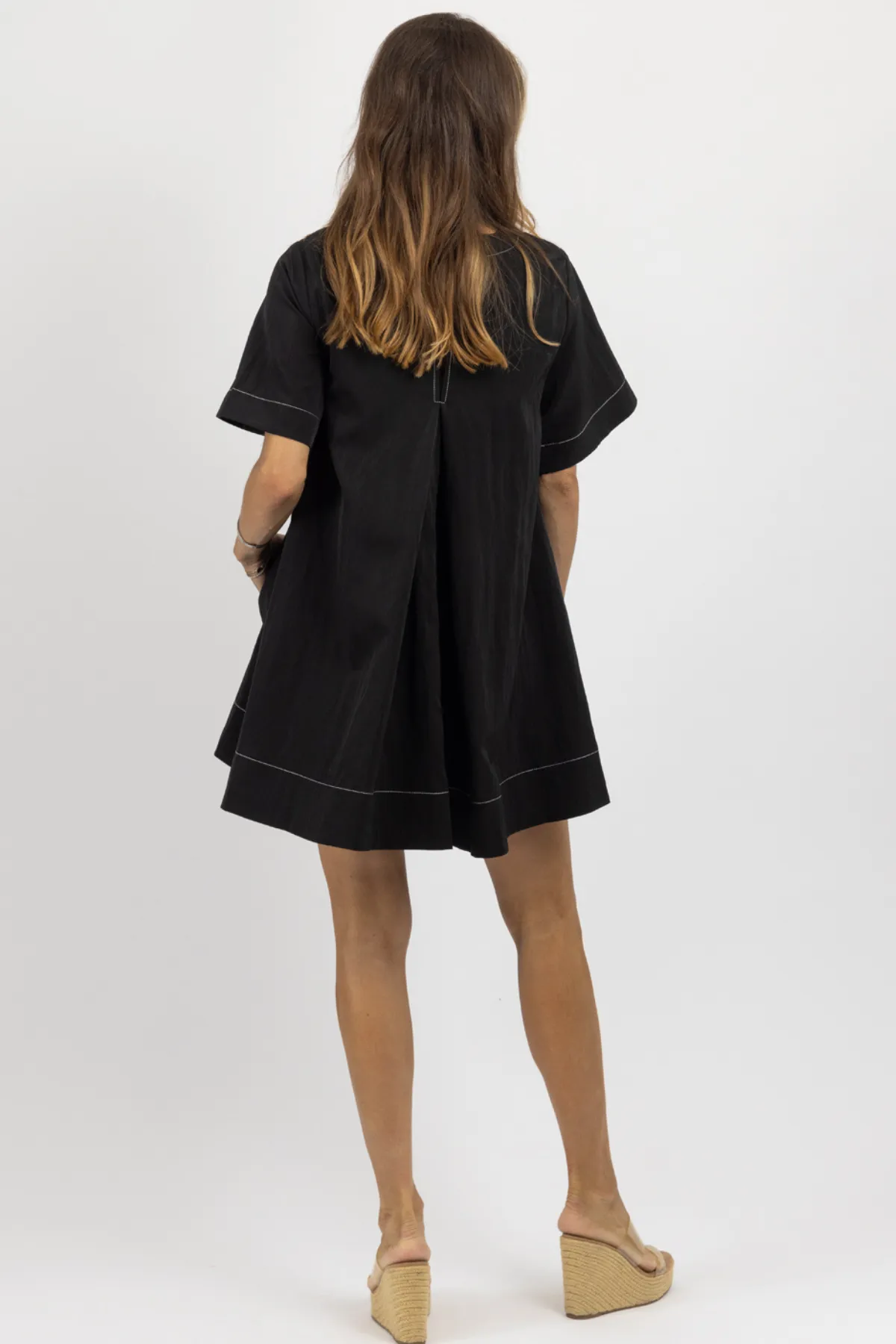 FELIZ BLACK CONTRAST MINI DRESS