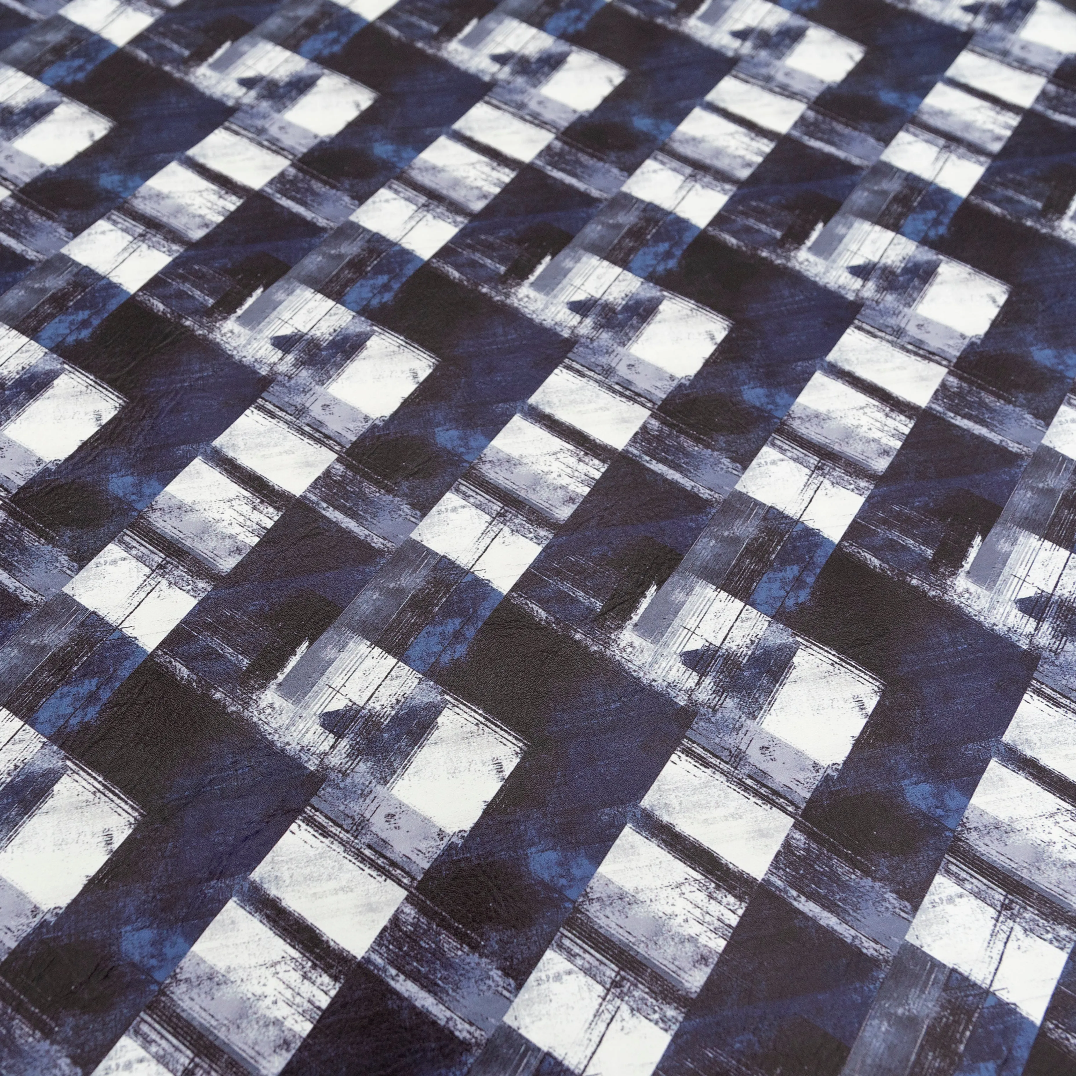 Grunge Plaid Printed Vinyl 18" x 53" Roll | Cracked Texture