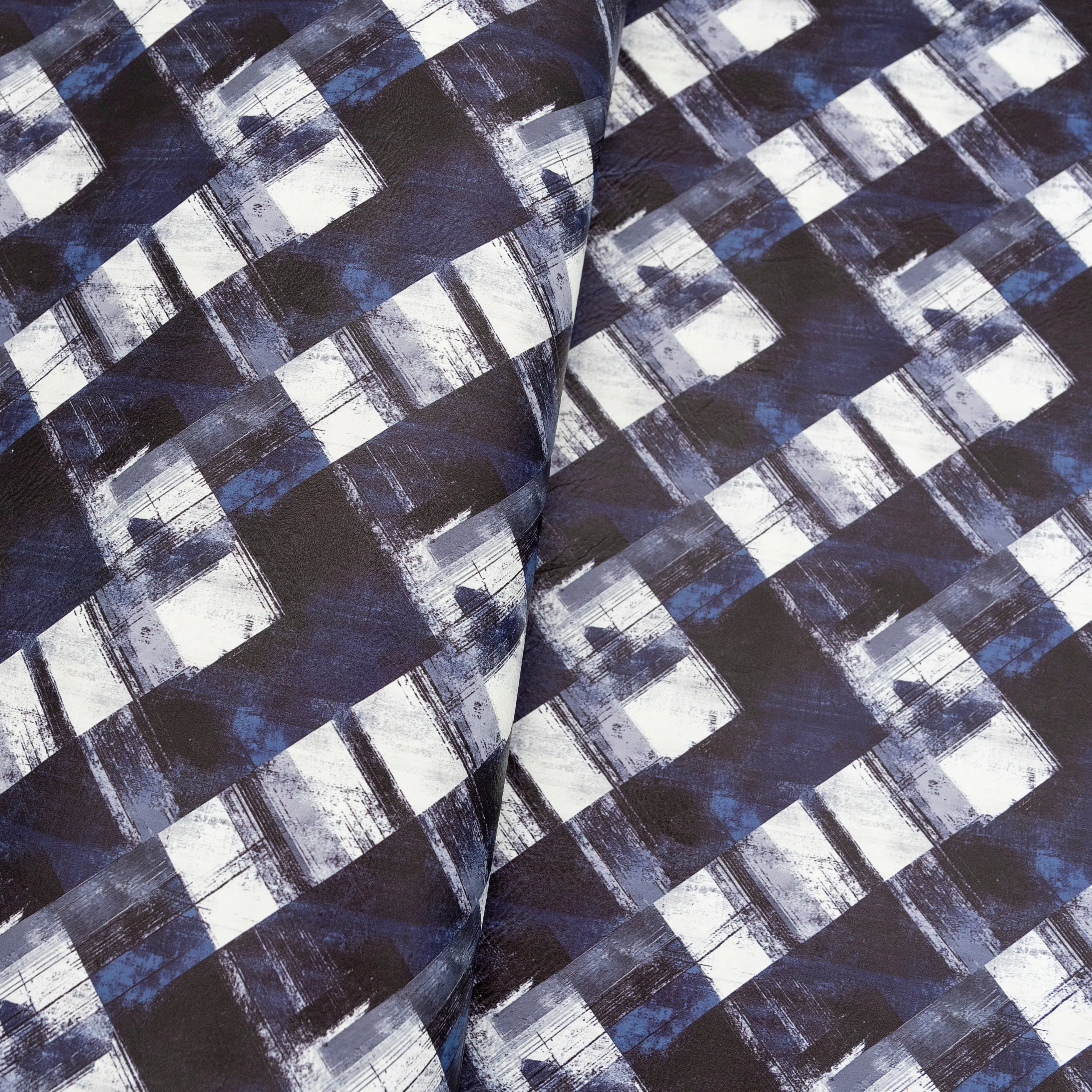 Grunge Plaid Printed Vinyl 18" x 53" Roll | Cracked Texture