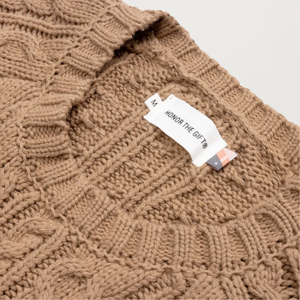 Honor The Gift Cable Knit Jumper Sweater (Tan)