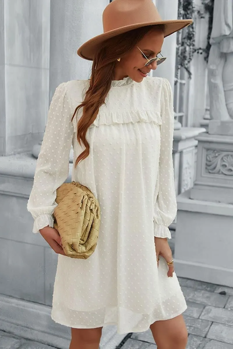 JACQUARD HAIR BALL ELEGANT A LINE DRESS