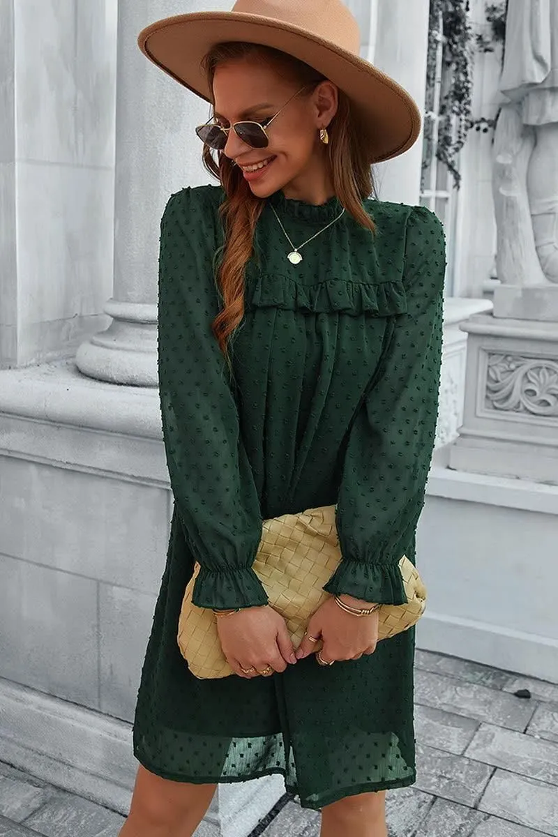JACQUARD HAIR BALL ELEGANT A LINE DRESS