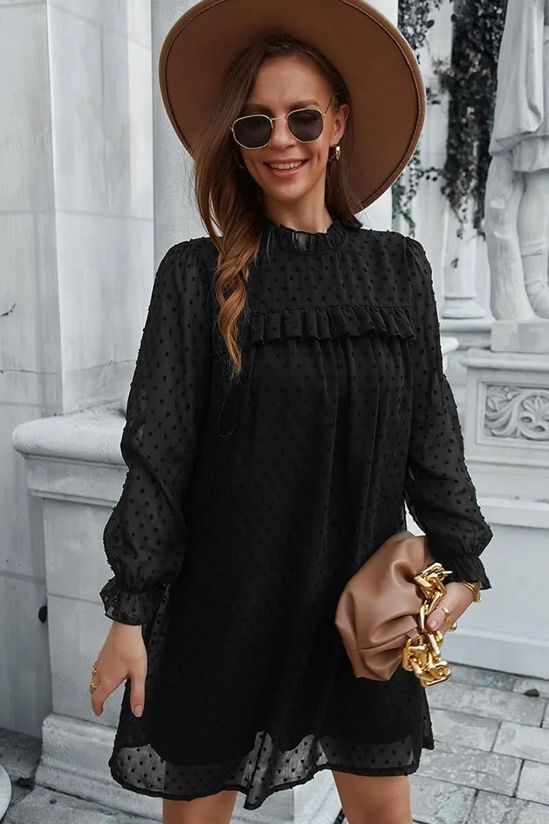 JACQUARD HAIR BALL ELEGANT A LINE DRESS