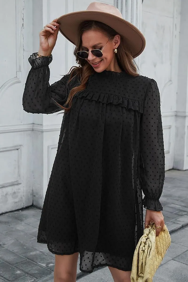 JACQUARD HAIR BALL ELEGANT A LINE DRESS