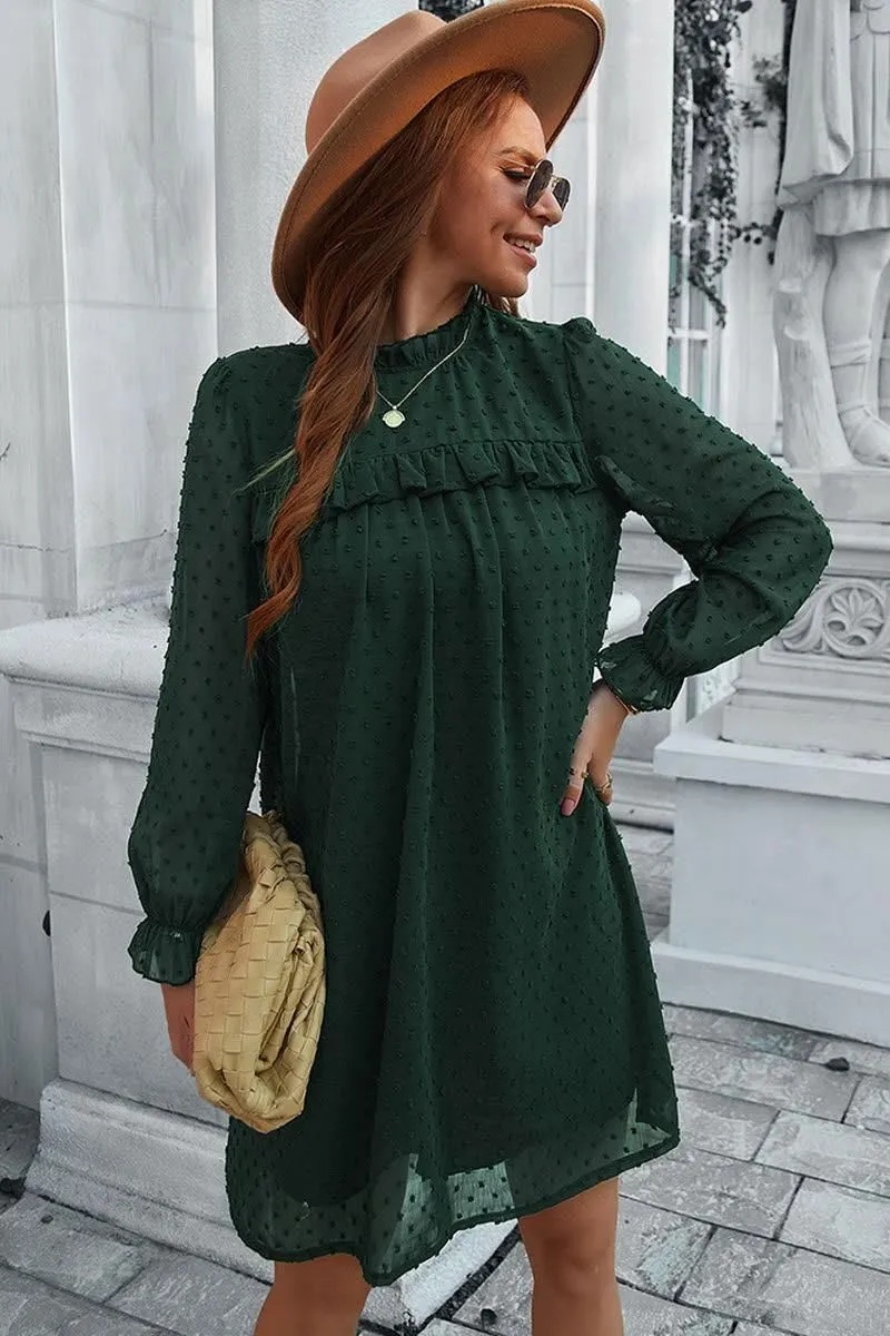 JACQUARD HAIR BALL ELEGANT A LINE DRESS