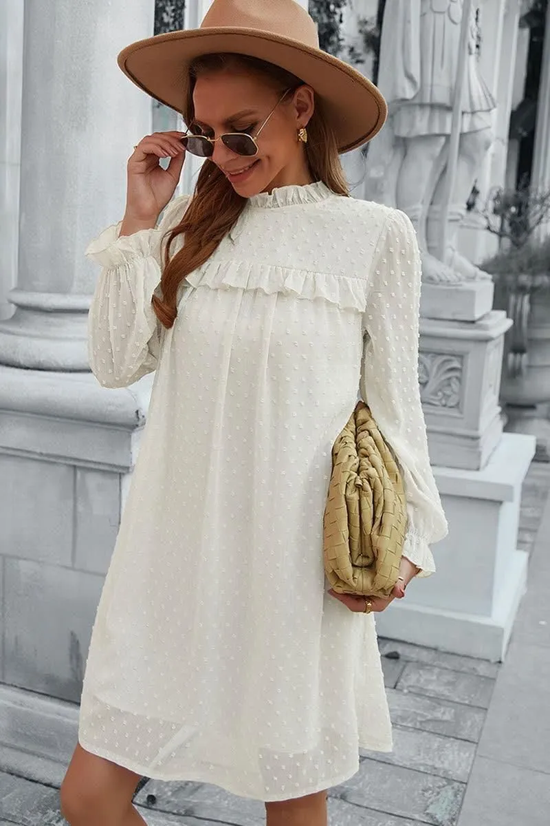 JACQUARD HAIR BALL ELEGANT A LINE DRESS