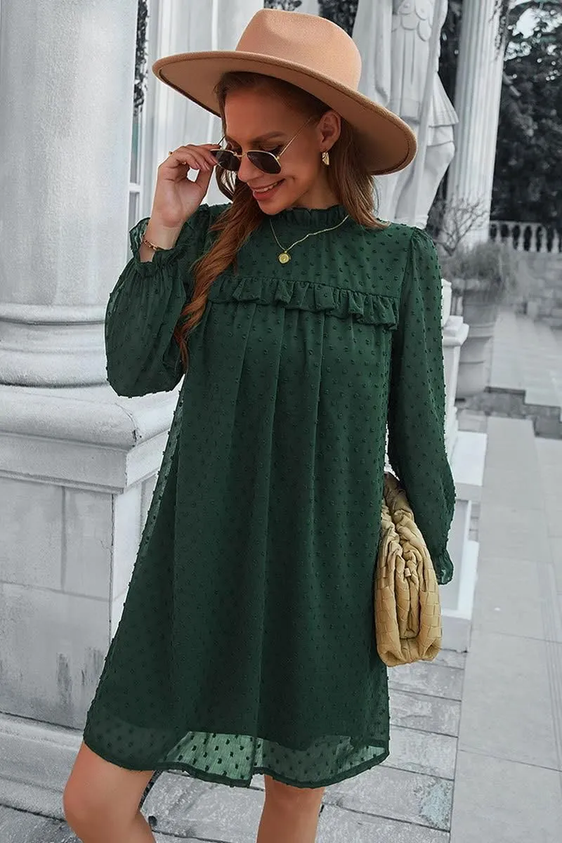 JACQUARD HAIR BALL ELEGANT A LINE DRESS