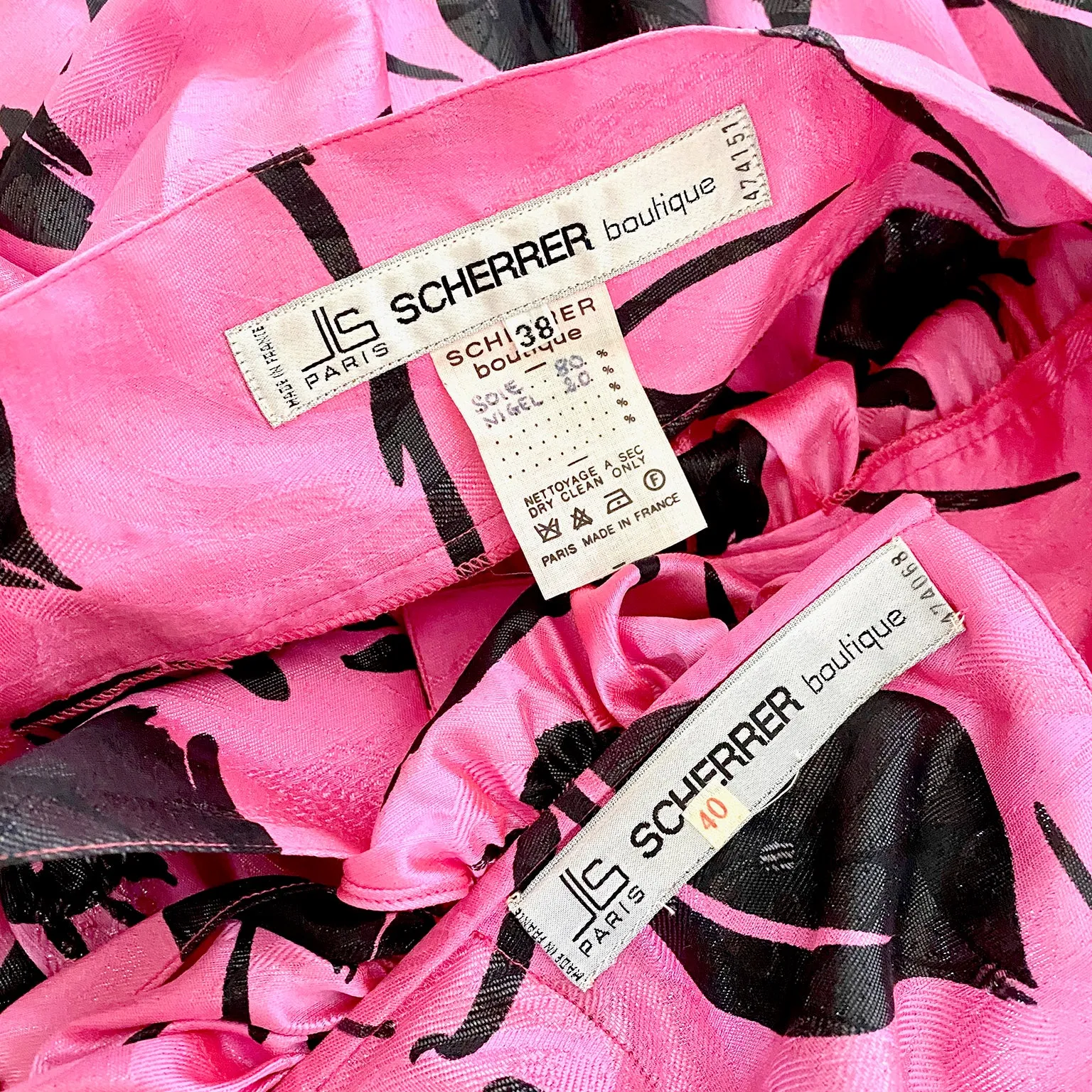 Jean-Louis Scherrer Pink & Black Wide Leg Pants & Bandeau Evening Dress Alternative