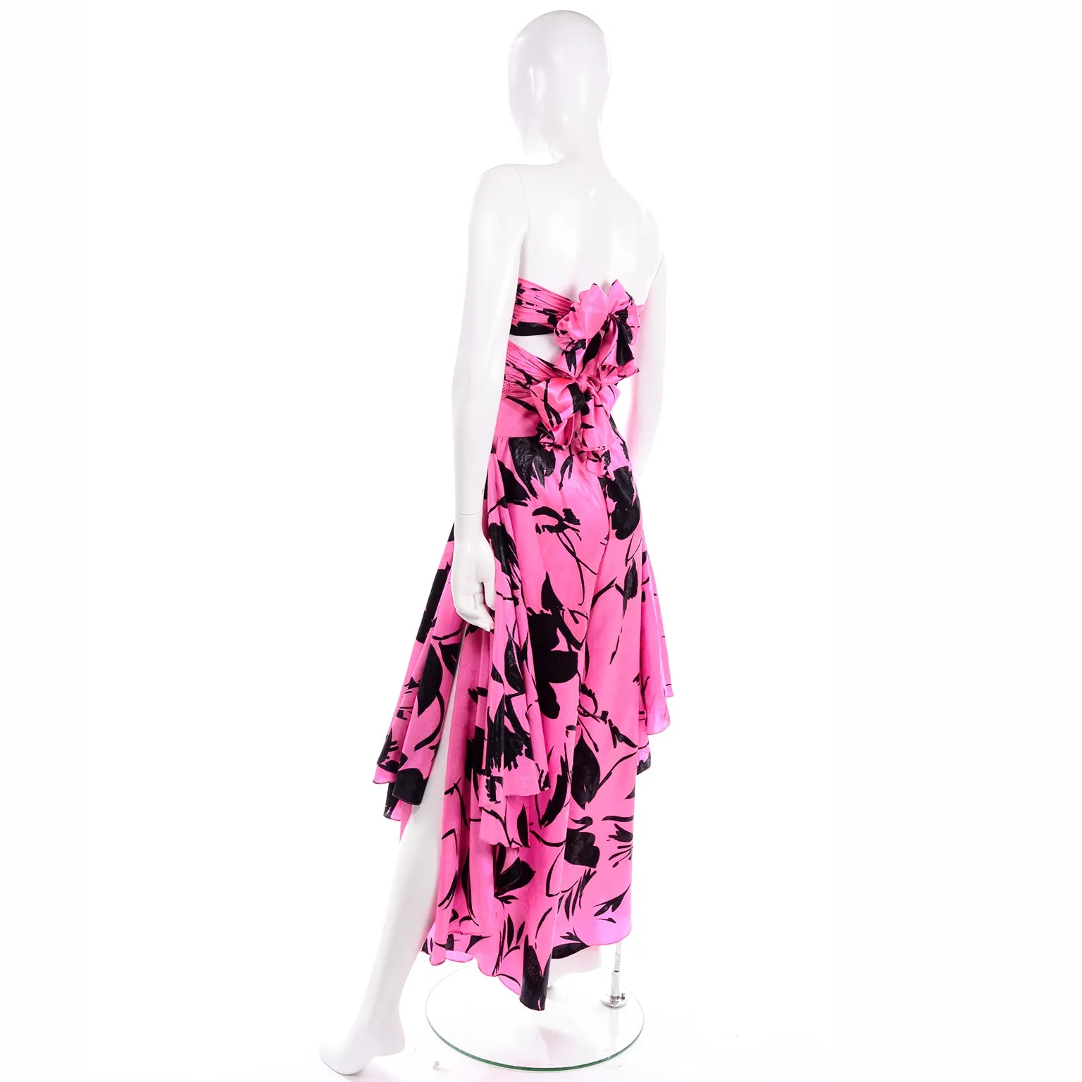Jean-Louis Scherrer Pink & Black Wide Leg Pants & Bandeau Evening Dress Alternative