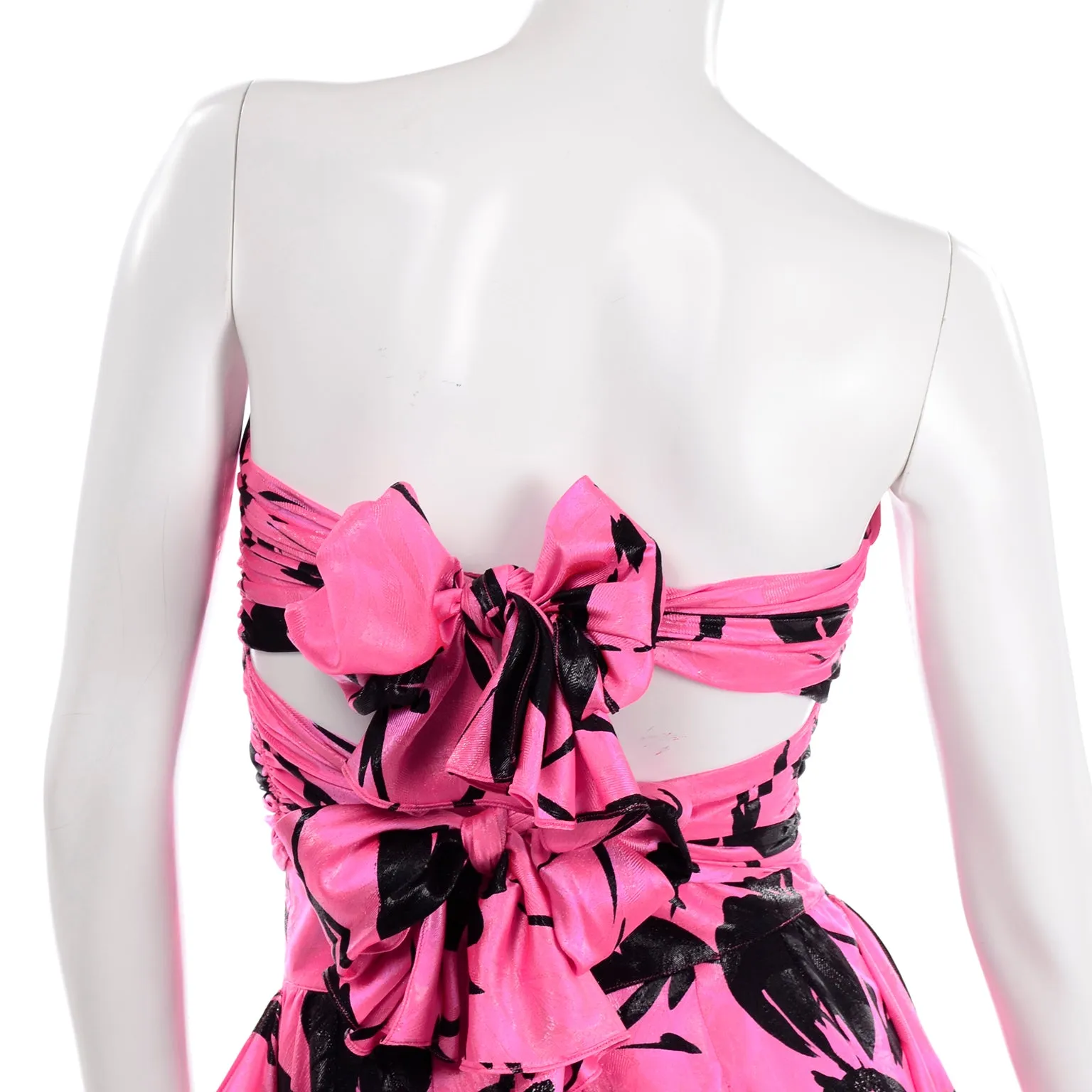 Jean-Louis Scherrer Pink & Black Wide Leg Pants & Bandeau Evening Dress Alternative