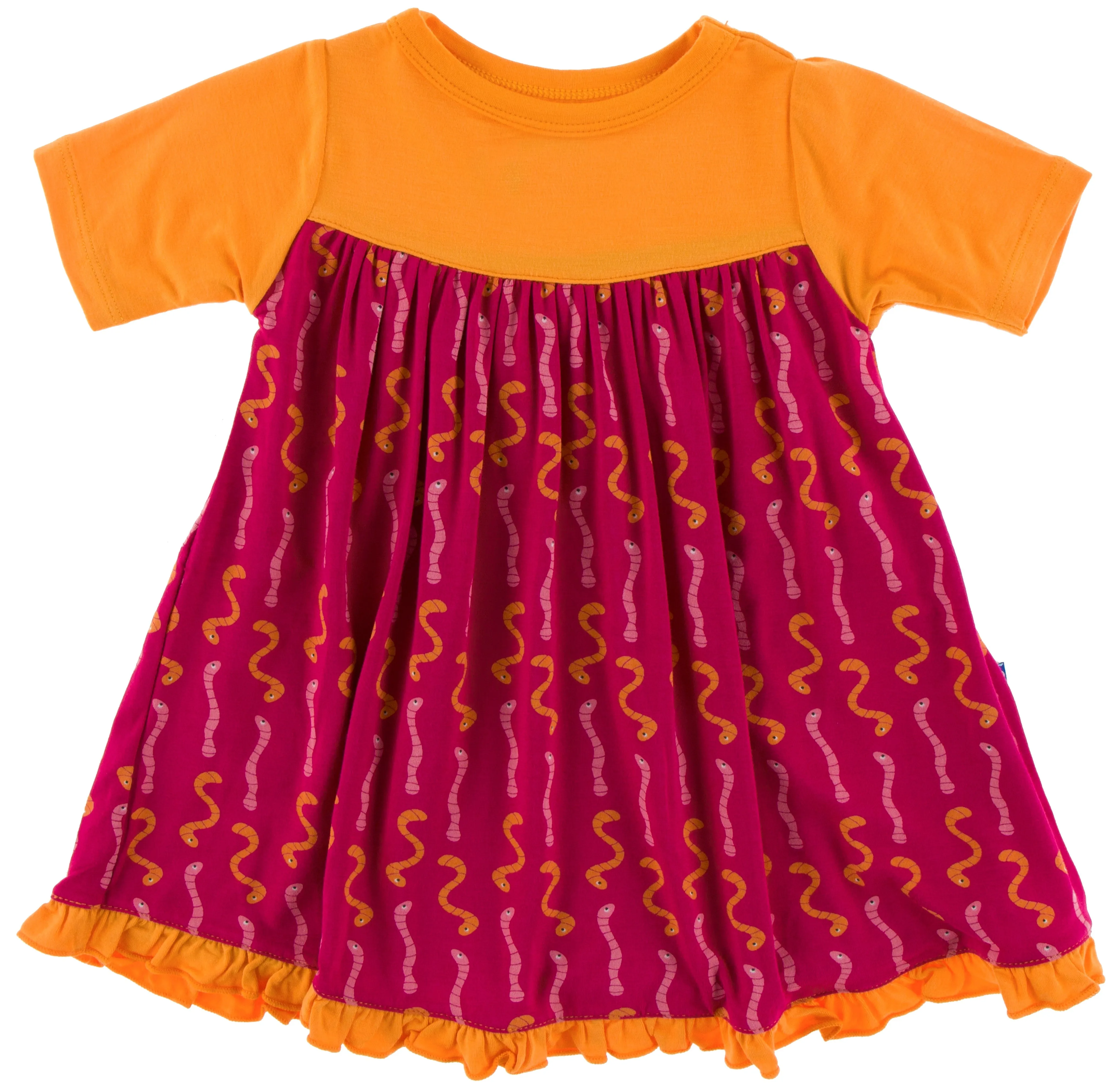 KicKee Pants Rhododendron Worms Classic S/S Swing Dress