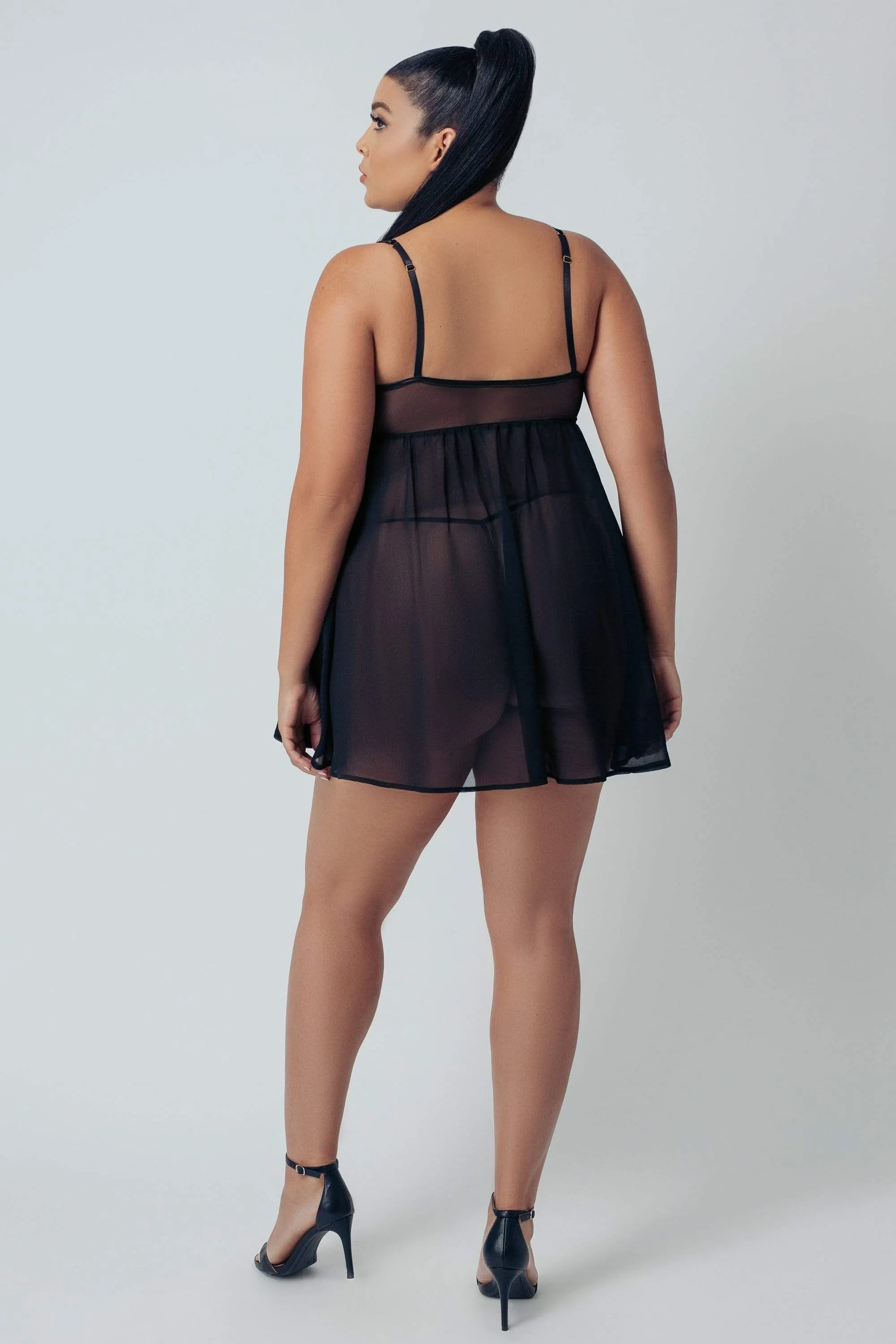 Kilo Brava Black Wild Roses Mini Dress