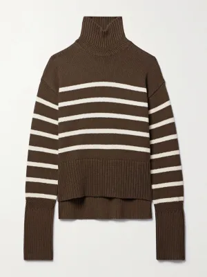Lancetti striped cotton turtleneck sweater