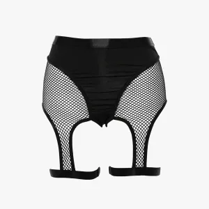 Leg Straps Mesh Panties Black Grunge