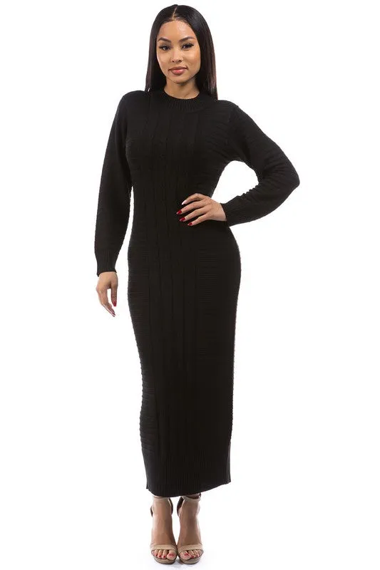 LONG MAXI SWEATER DRESS
