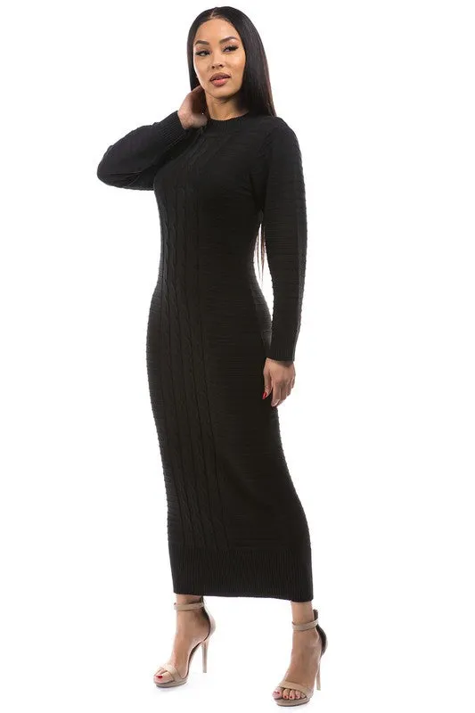 LONG MAXI SWEATER DRESS