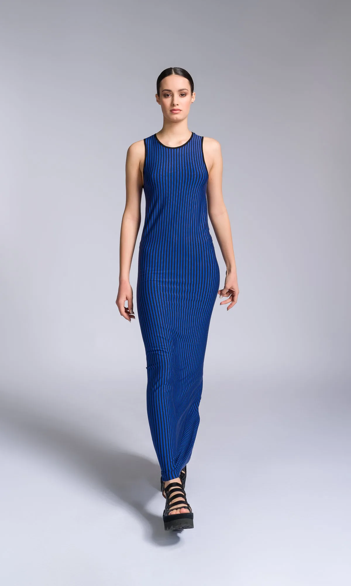 Long Striped Bodycon Dress