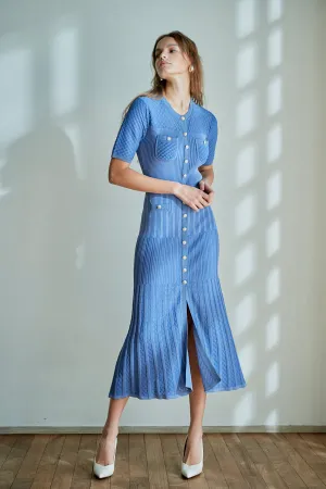 Louise  Knit Dress <br>  -D.BLU-