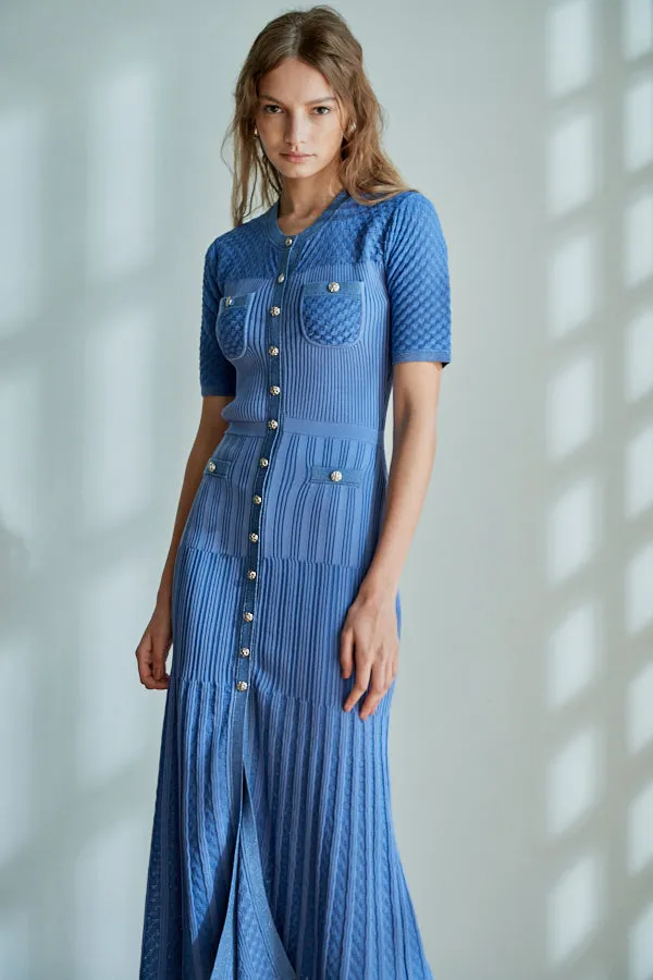 Louise  Knit Dress <br>  -D.BLU-