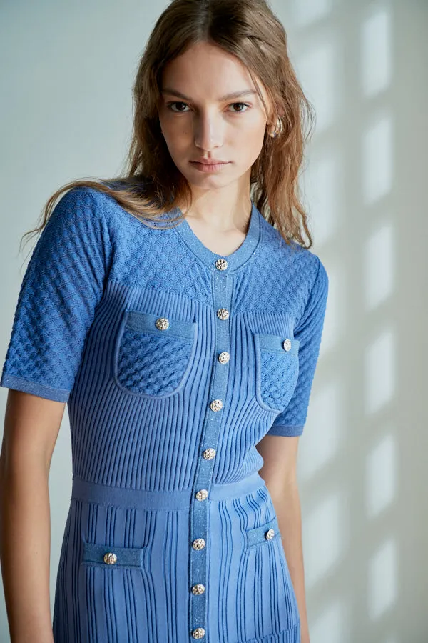 Louise  Knit Dress <br>  -D.BLU-