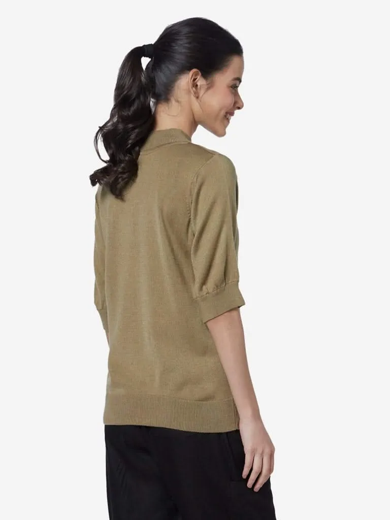 LOV Beige Lily Turtleneck Top