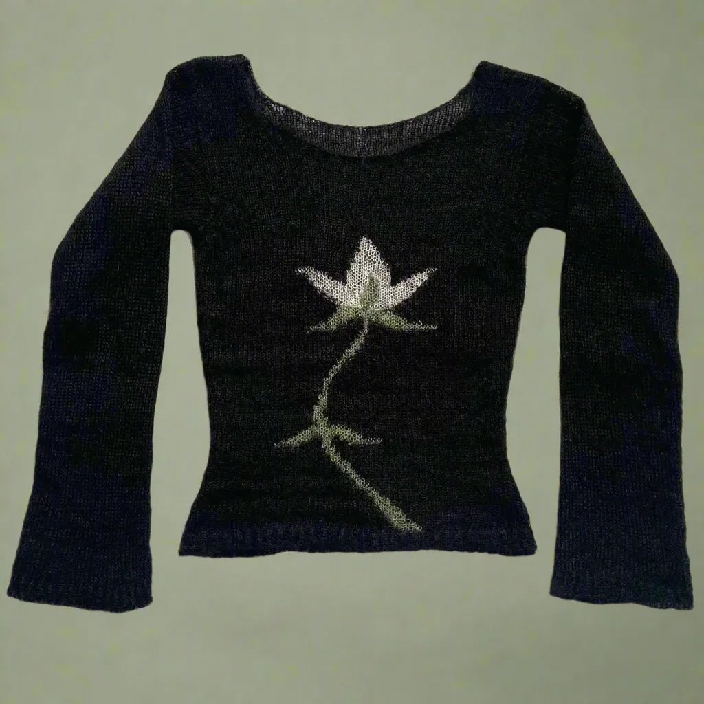 Midnight Bloom Knit Sweater